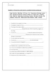 English Worksheet: power point revision