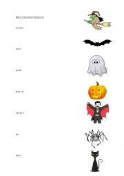 English Worksheet: Halloween - Match the word to the picture