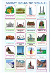 English Worksheet: Journey Around The World#1