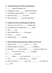 Personal Pronouns, Possessive Adjectives, Question Words, To Be and Have Got