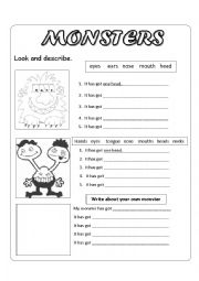 English Worksheet: Monsters