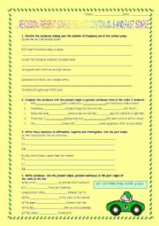 English Worksheet: REVISION PRESENT SIMPLE AND CONTINUOUS AND PAST SIMPLE