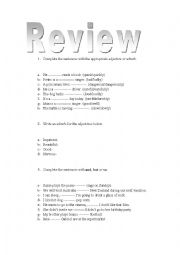 English Worksheet: Exercise Review