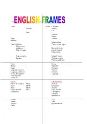 English Worksheet: english frames