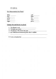 English Worksheet: Plurals