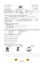 English Worksheet: Quiz to test ss on the verbs have got ,to be ,plurals,question words...