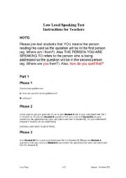 English Worksheet: Speaking Practice - Personal Information