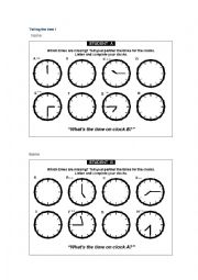 English Worksheet: The Time