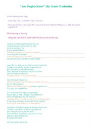 English Worksheet: You Oughta Know