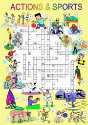 SPORTS and ACTIONS CROSSWORD