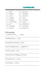 English Worksheet: Preposition Guide