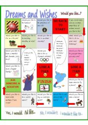 English Worksheet: Dreams and Wishes Board Game