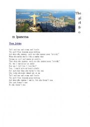 English Worksheet: Song:The girl from Ipanema