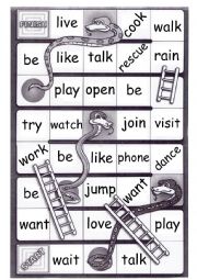Regular verbs -  PRONUNCIATION - Snakes and ladders board game