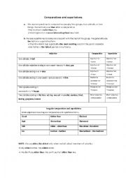 English Worksheet: Comparatives and Superlatives