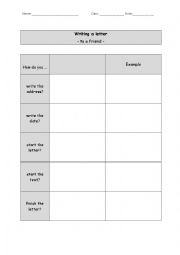 English Worksheet: Writing a letter - to a friend - 