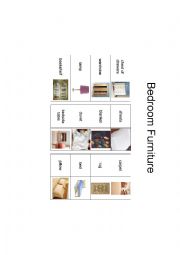 English Worksheet: Bedroom Picture Dictionary