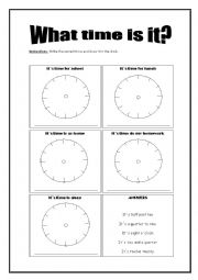 English Worksheet: TELL THE TIME