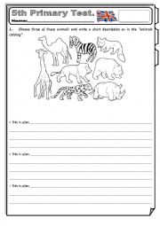 Animals Test - ESL worksheet by juanmi (m)