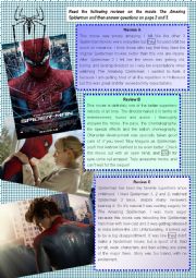 The Amazing Spiderman - reading comprehension