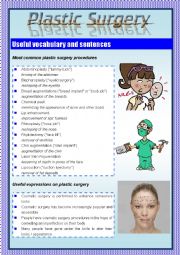 English Worksheet: Plastic Surgery (Vocabulary and Expressions)