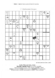 English Worksheet: Puzzle - a differente way for improving the vocabulary