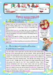 All About Family! Exercises on Family Relationships / Pocket Money / Household Chores (4 PAGES)