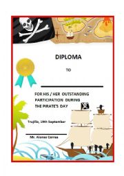 Pirate Pirates day diploma