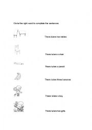 English Worksheet: There is and There are exercises