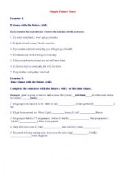 English Worksheet: simple future tense