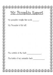 My Pumpkin Report