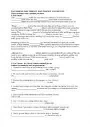 English Worksheet: past tenses 