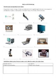 English Worksheet: modern and old technology