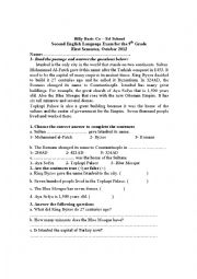 English Worksheet: English Language Exam