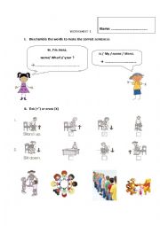 English Worksheet: Classroom language for kids