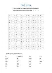 Past Tense Word Search