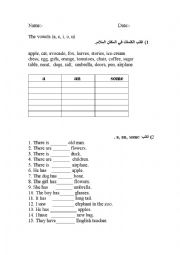 English Worksheet: a an some