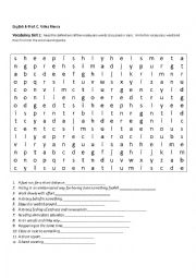 Vocabulary Words Wordsearch Puzzle