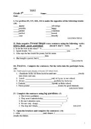 English Worksheet: TEST