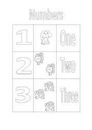 English Worksheet: Numbers one-two-three