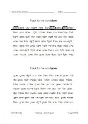 English Worksheet: Tracking for the words does and goes