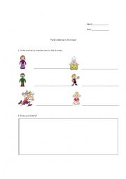 English Worksheet: FAMILY