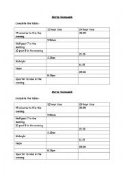 English Worksheet: Time