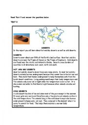 English Worksheet: deserts