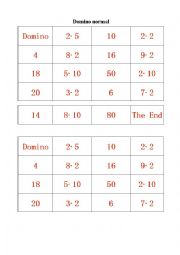 English Worksheet: 101 domino with 4, 2 and 5
