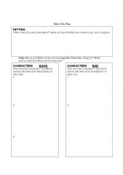 English Worksheet: Fairy Tale Writing Outline