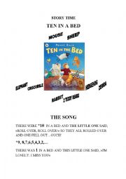 English Worksheet: Ten in the bed 