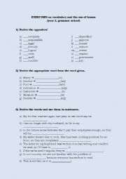 English Worksheet: exercise on word-formation