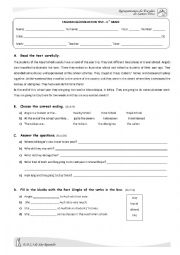 English Worksheet: ESL mini test