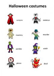 English Worksheet: Halloween Costumes